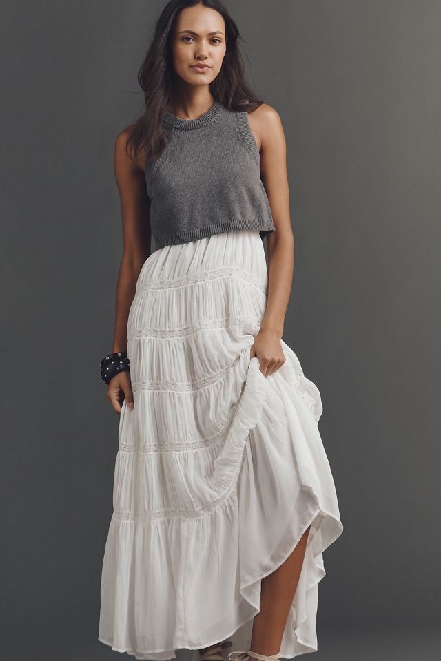 By Anthropologie Twofer Tiered Sleeveless Dress #2