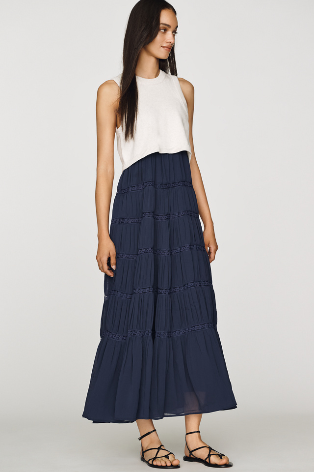 By Anthropologie Twofer Tiered Sleeveless Dress