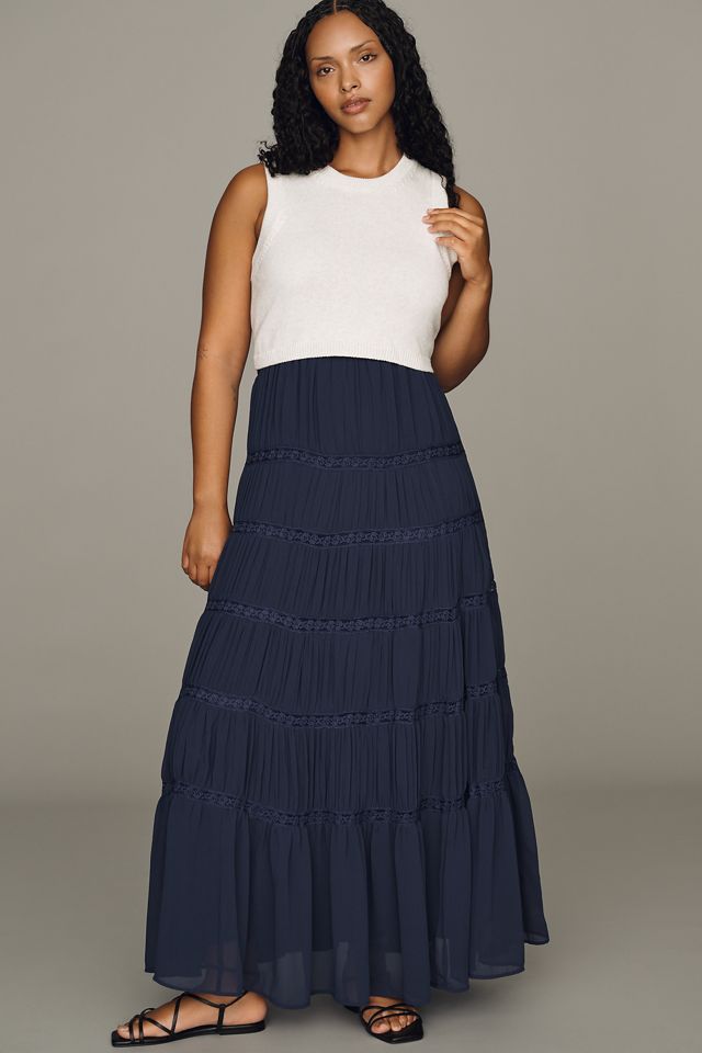 By Anthropologie Twofer Tiered Sleeveless Dress #4