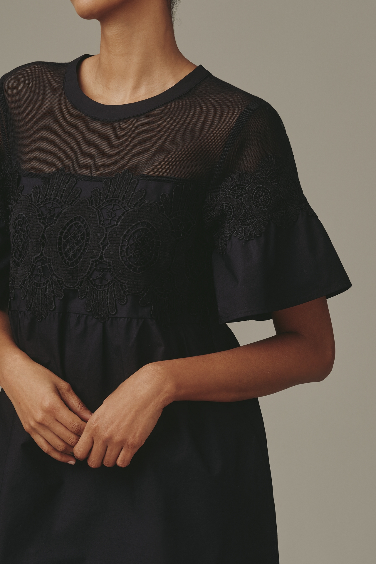 By Anthropologie Cotton Poplin Swing Mini Dress