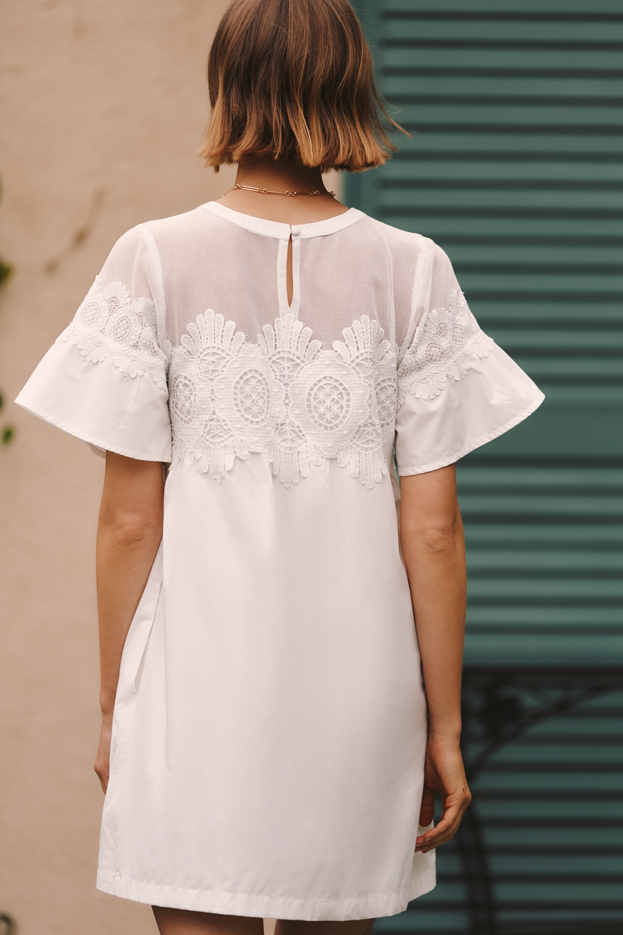 By Anthropologie Cotton Poplin Swing Mini Dress