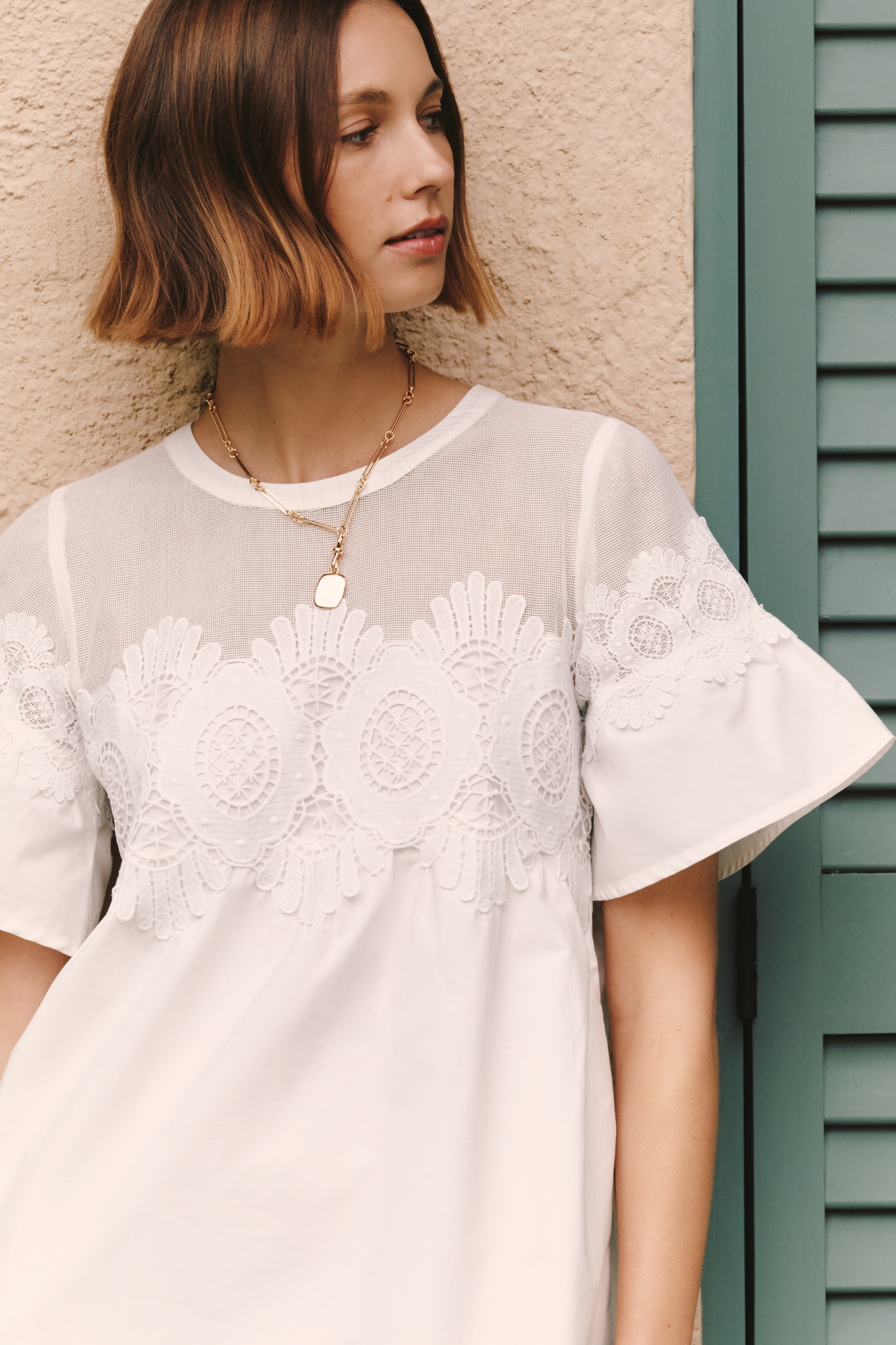 By Anthropologie Cotton Poplin Swing Mini Dress