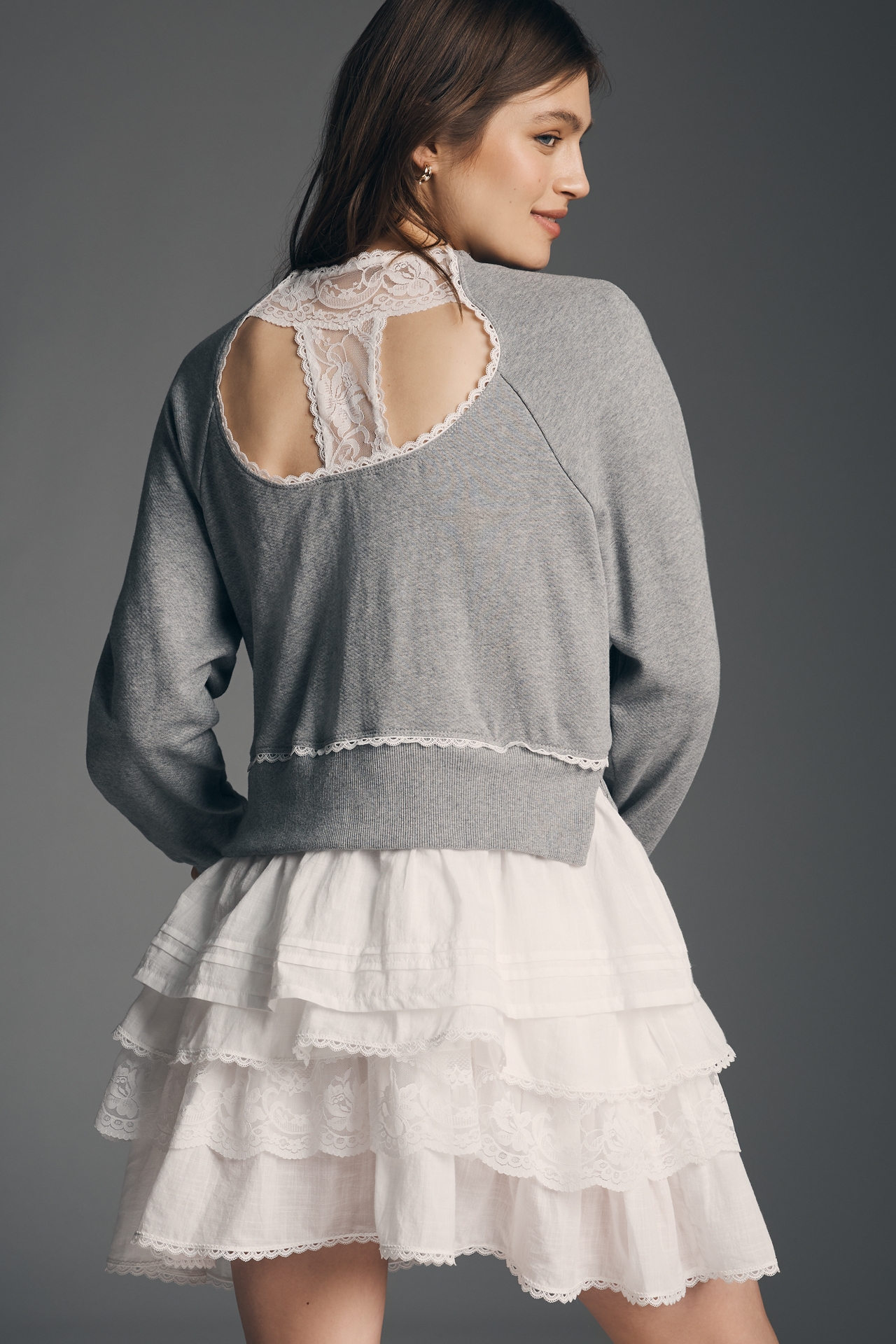 By Anthropologie Twofer Tiered Sweatshirt Dress