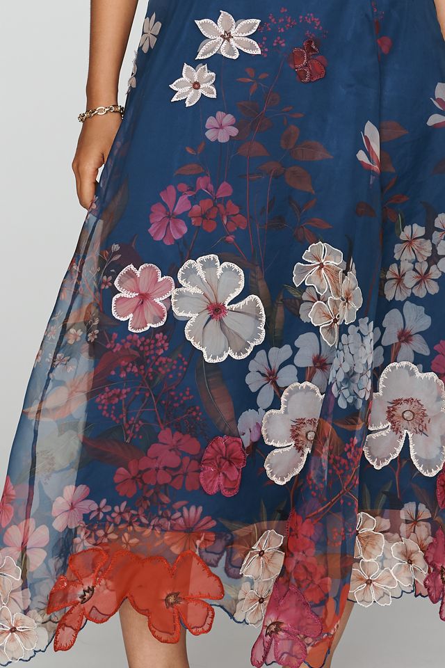Maeve Strapless Floral Chiffon Midi Dress #5