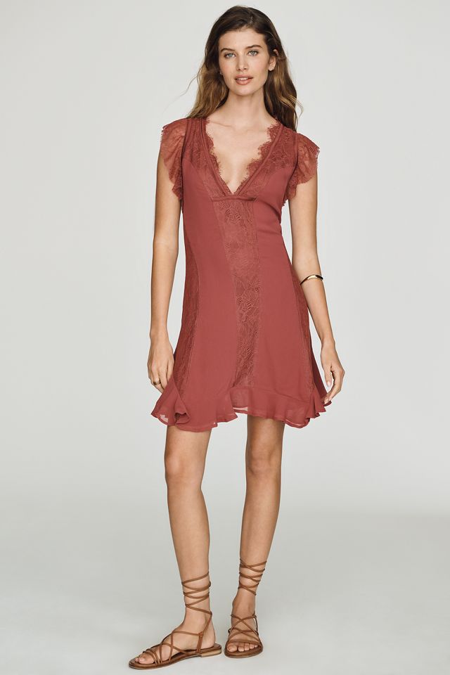 By Anthropologie Seamed Flutter Sleeve Dress #2