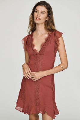 By Anthropologie Seamed Flutter Sleeve Dress