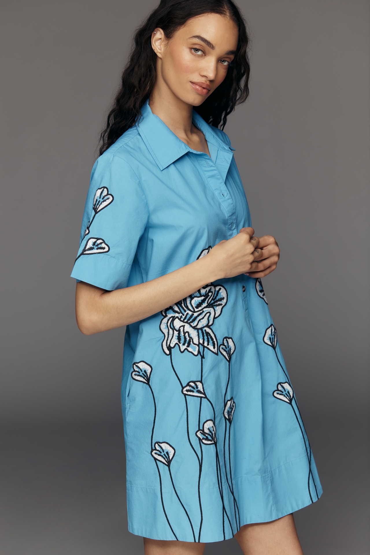 The Pollie Short-Sleeve Swing Tunic Mini Dress