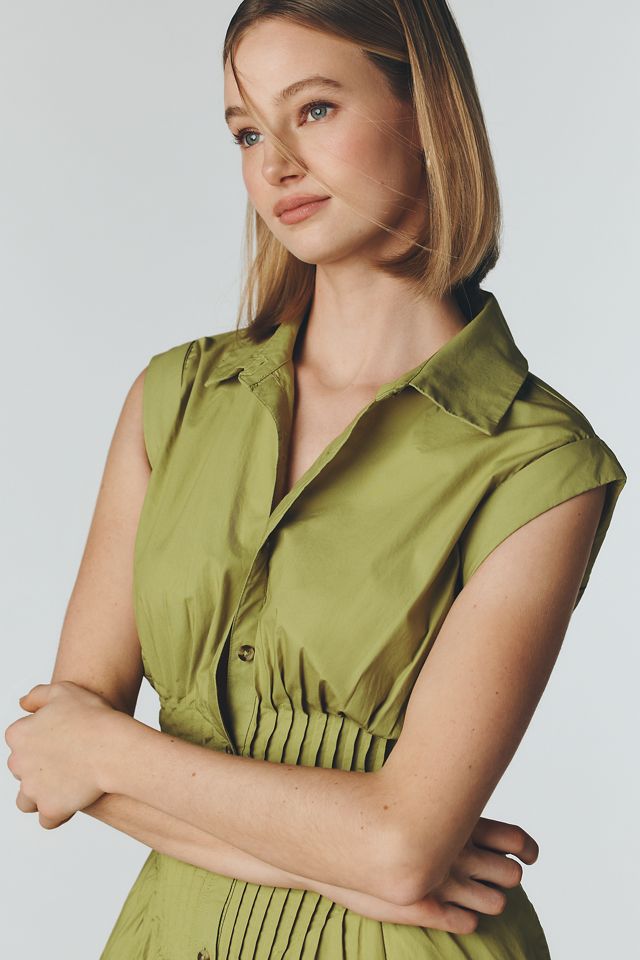 Maeve Pintuck Midi Shirt Dress #3