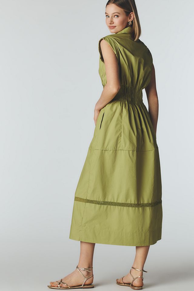 Maeve Pintuck Midi Shirt Dress #1