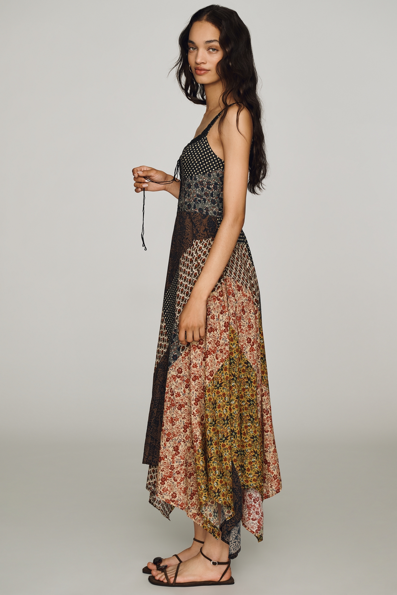 By Anthropologie Printed Patchwork Midi Dress