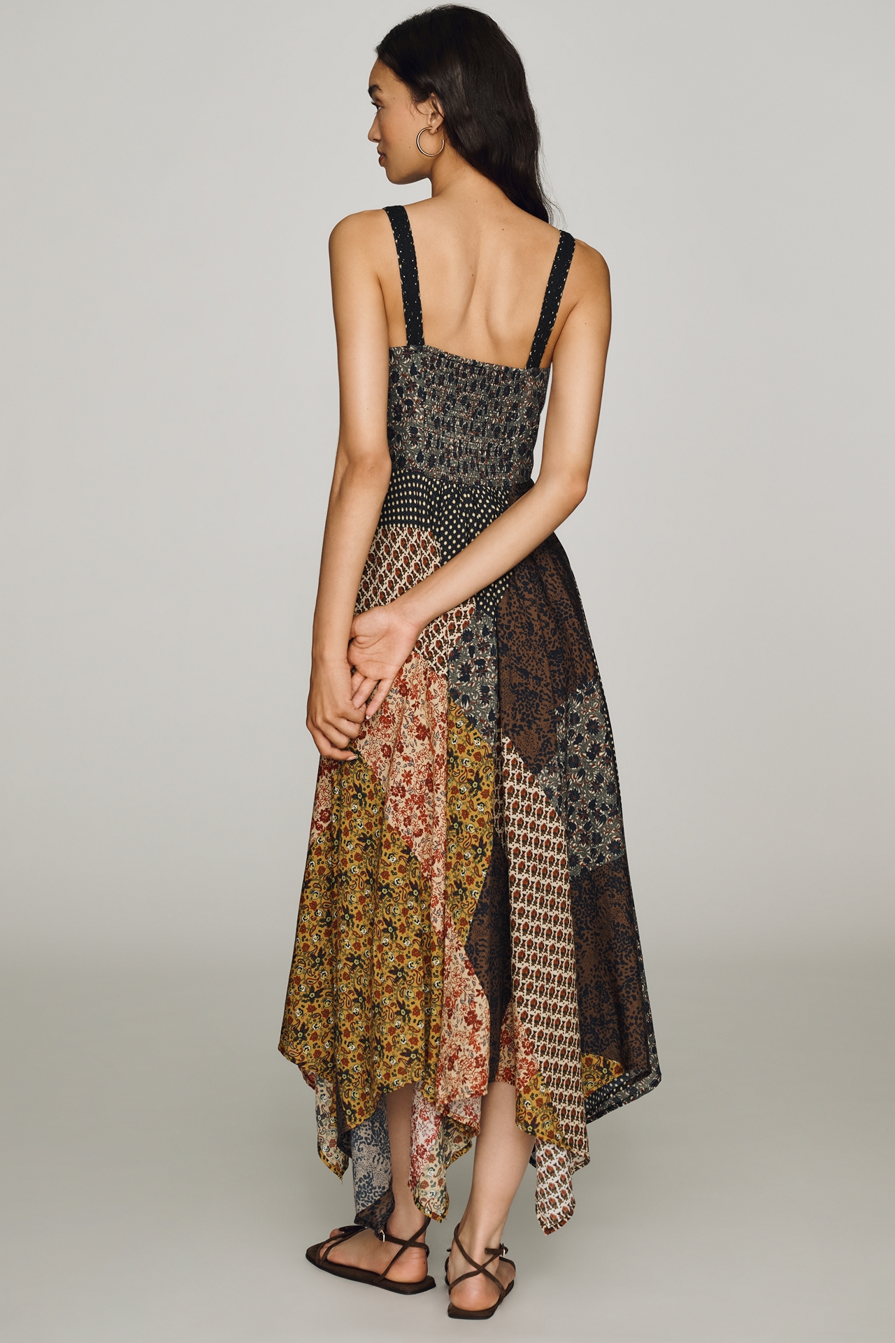 By Anthropologie Printed Patchwork Midi Dress