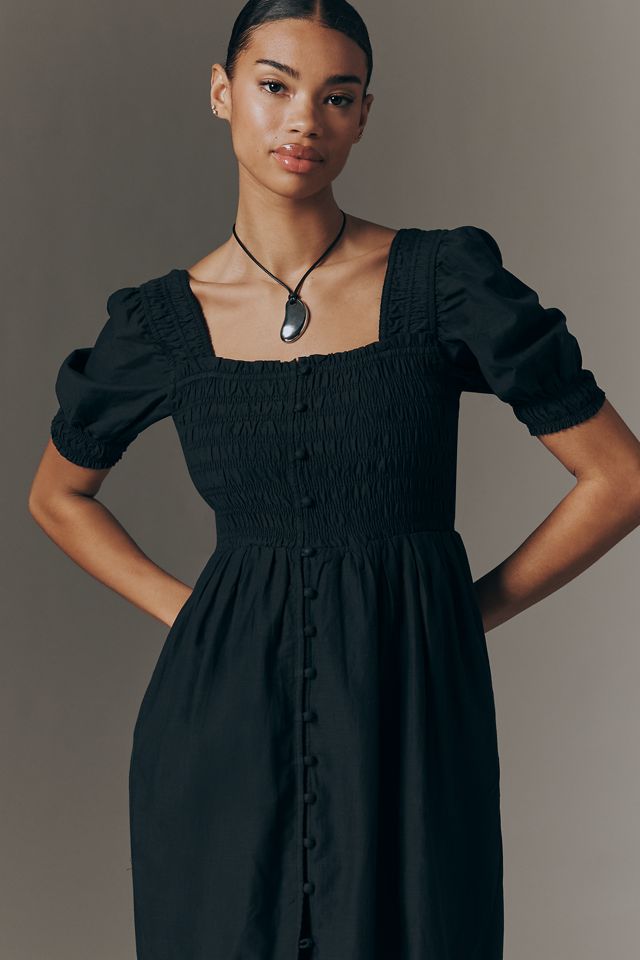 Peregrine Cotton Puff-Sleeve Midi Dress #3
