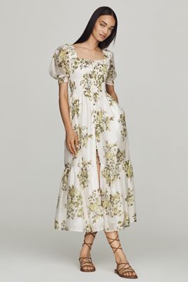 Peregrine Cotton Puff-Sleeve Midi Dress