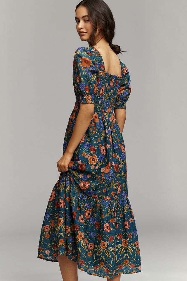 white christmas dresses Floral Printed Resham & Cutdana Embroidered Paneled Mul-Cotton Dress w –  FASHOR