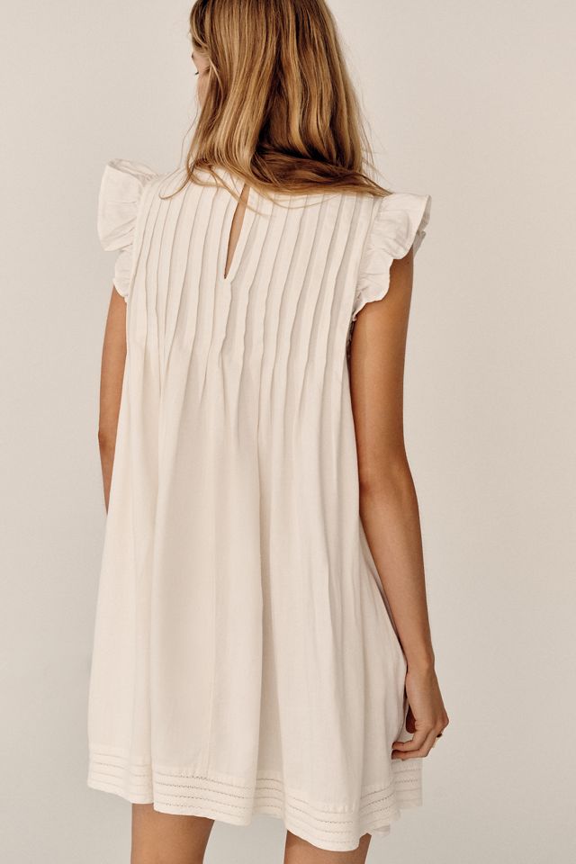Jade Pintucked Dress in Cross-Weave Cotton #1