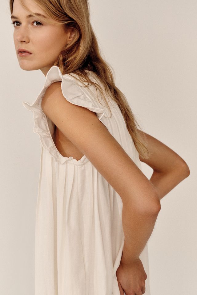 Jade Pintucked Dress in Cross-Weave Cotton #3