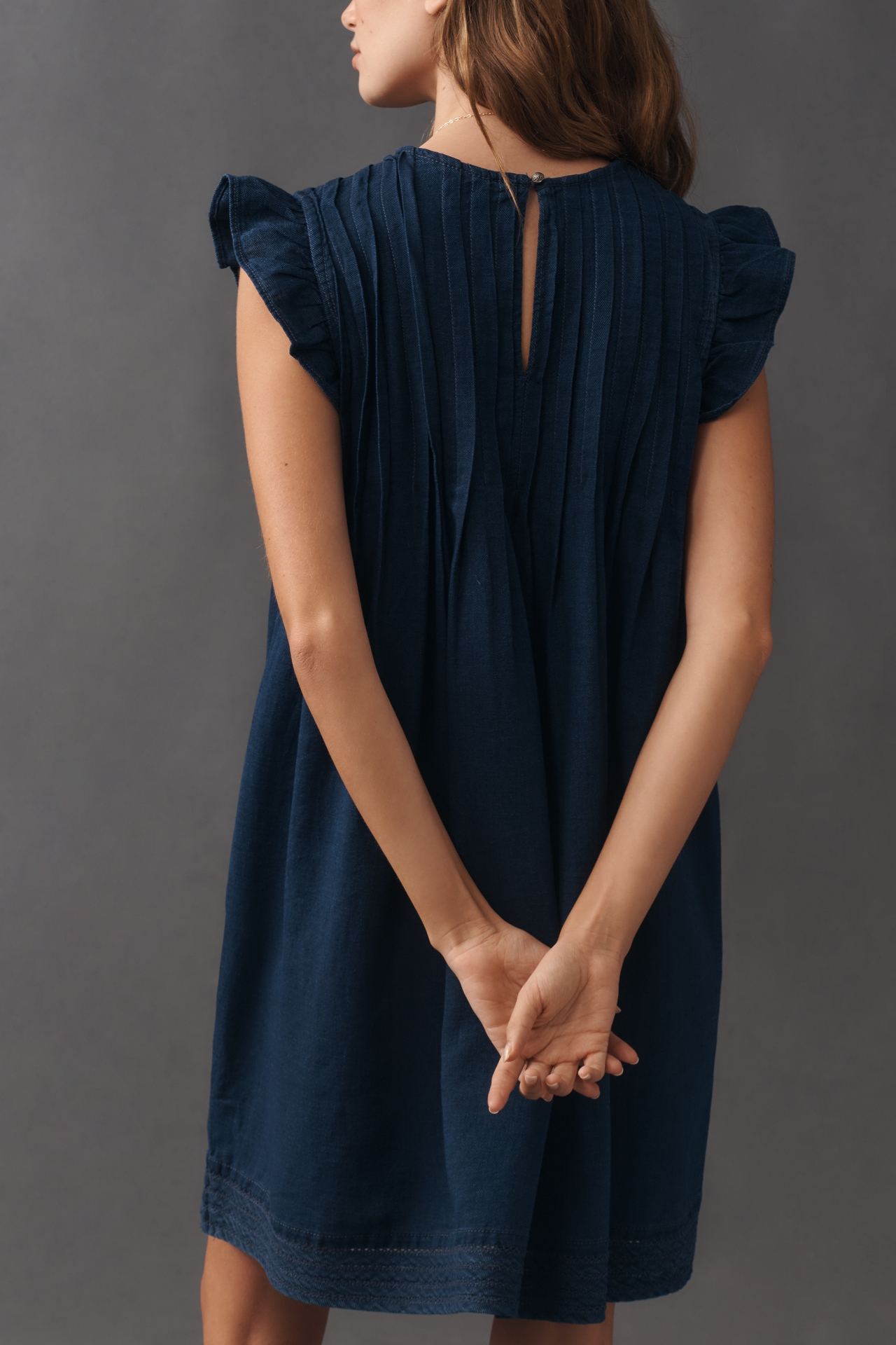 Pilcro Sleeveless Cotton Pintuck Dress