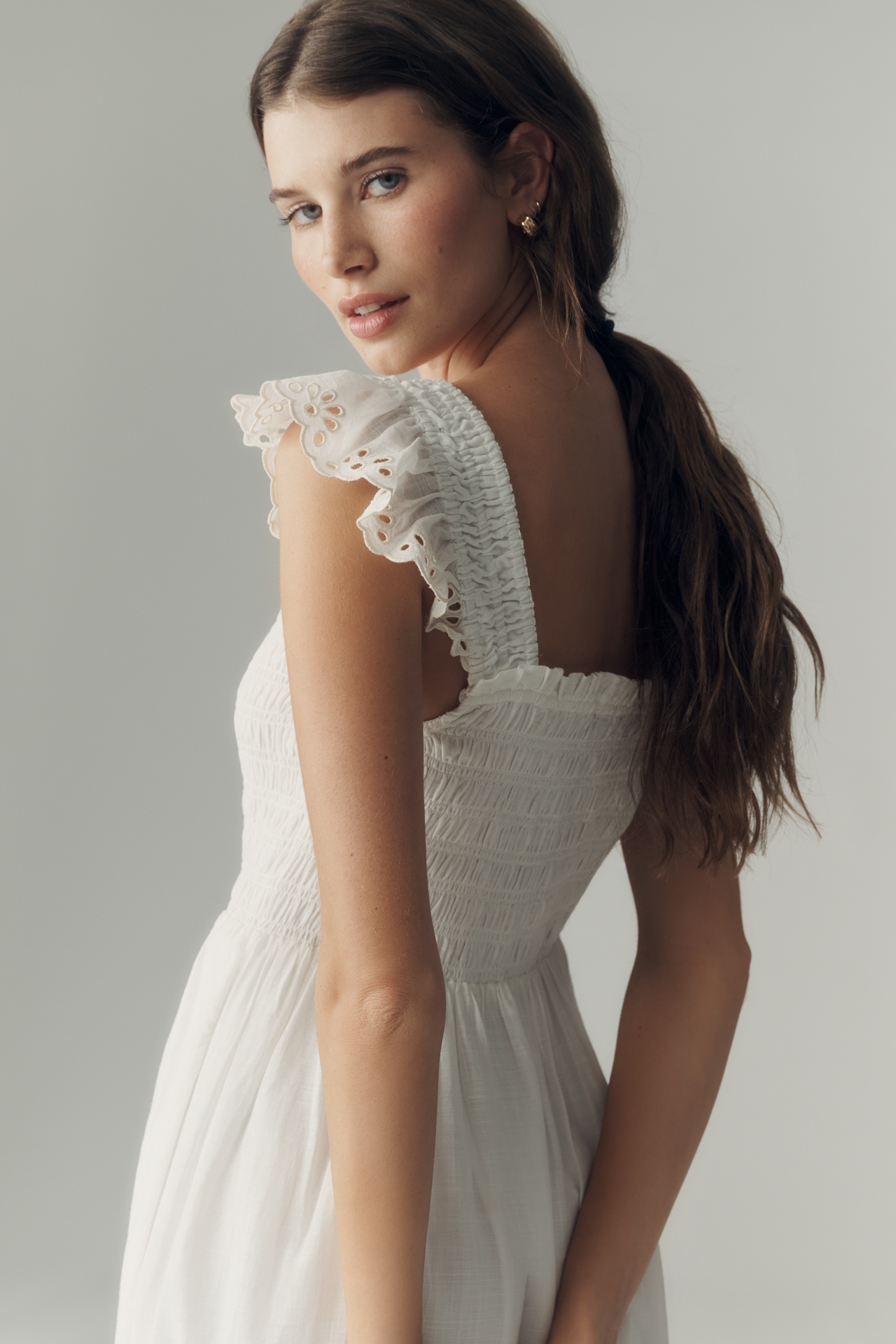 Peregrine Eyelet Midi Dress