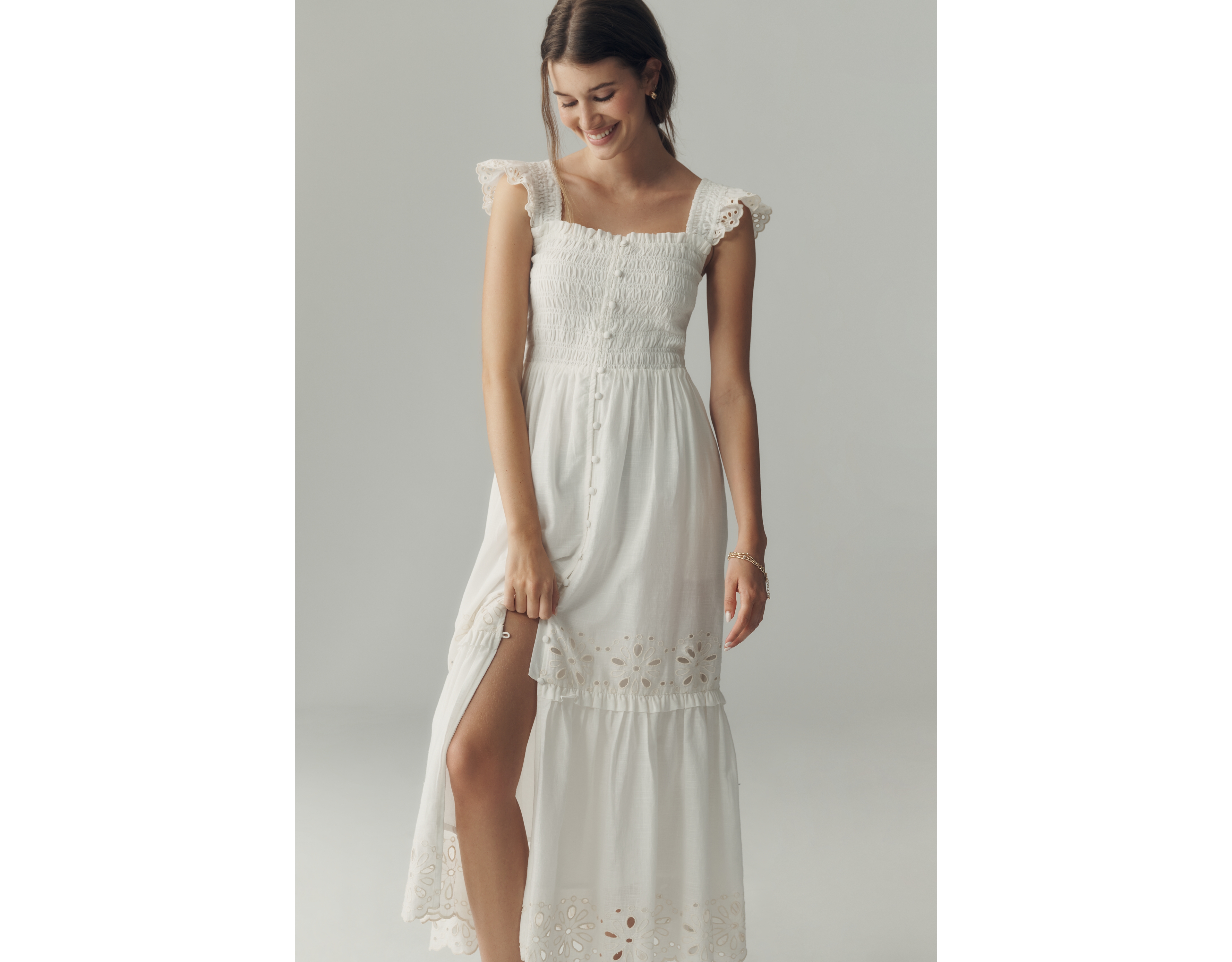 Peregrine Eyelet Midi Dress