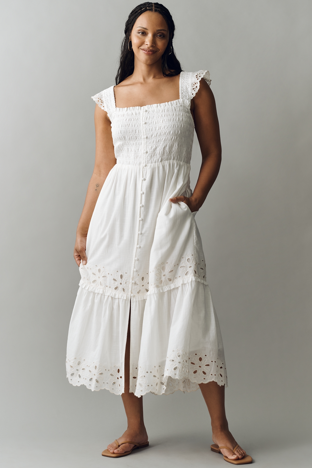 Peregrine Eyelet Midi Dress