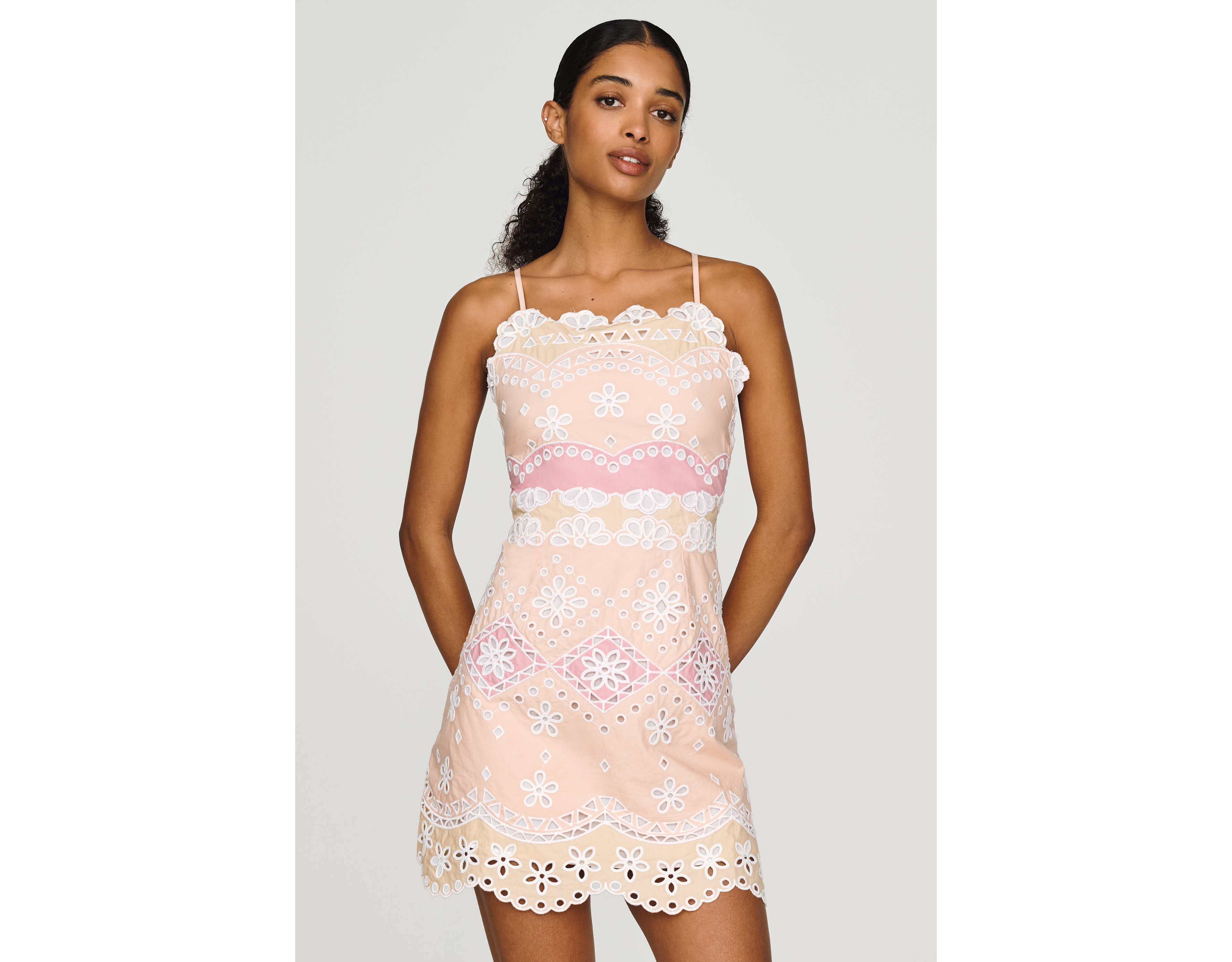 By Anthropologie 100% Cotton Eyelet Mini Dress