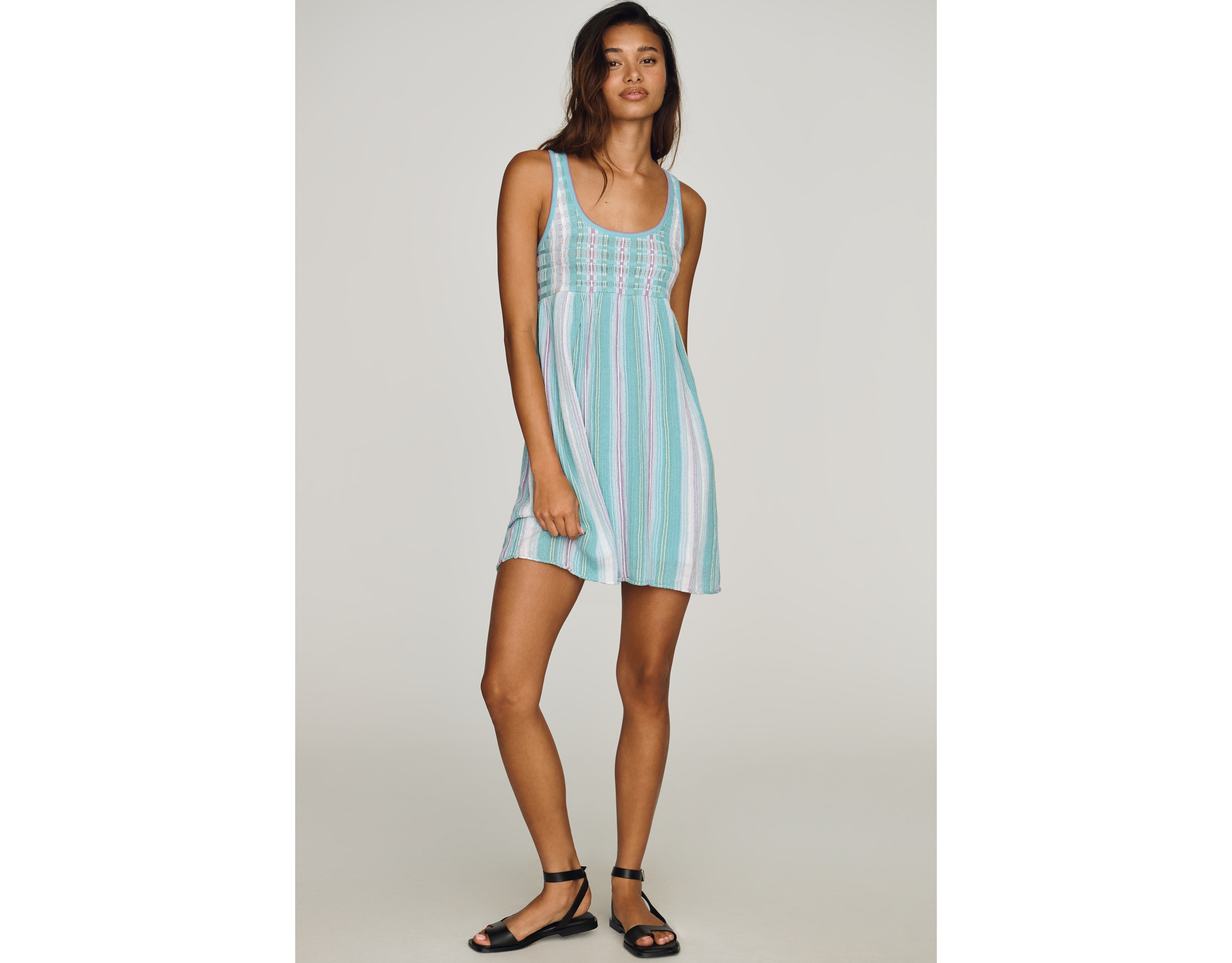 Maeve Cotton Knit Babydoll Mini Dress