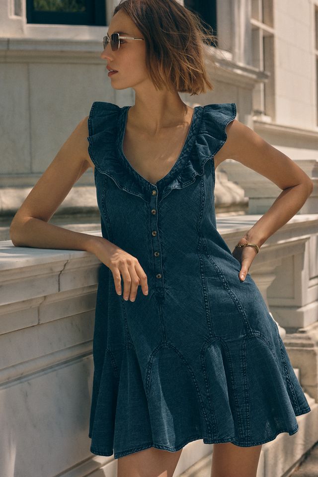 Jade Pintucked Dress in Cross-Weave Cotton | Anthropologie