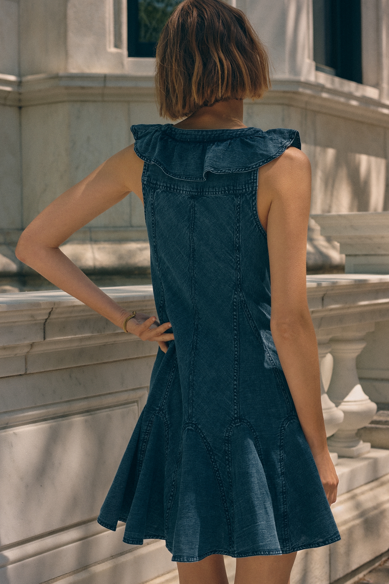Pilcro Ruffle Denim Dress