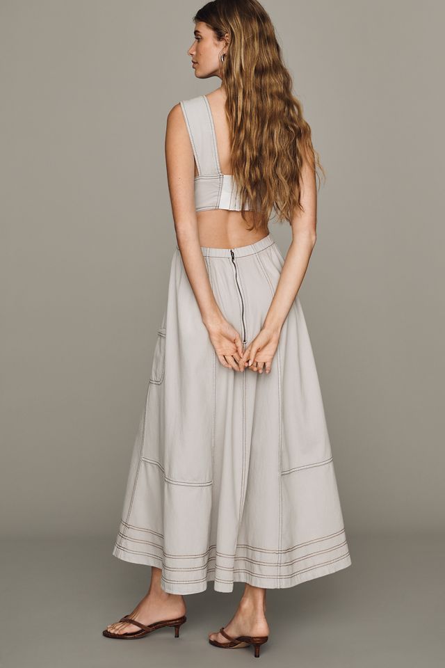 Pilcro Cotton Denim Apron Midi Dress #2