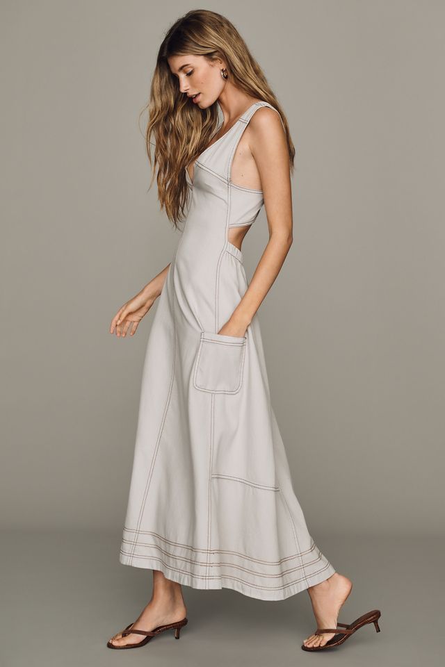 Pilcro Cotton Denim Apron Midi Dress #3
