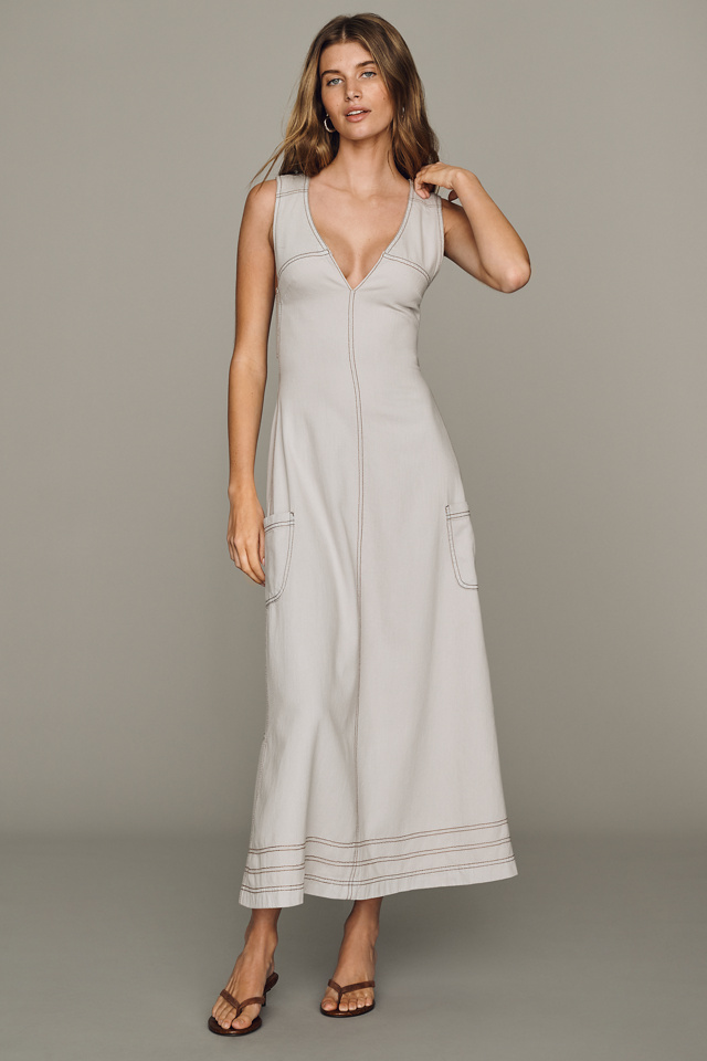Pilcro 100% Cotton Denim Apron Midi Dress