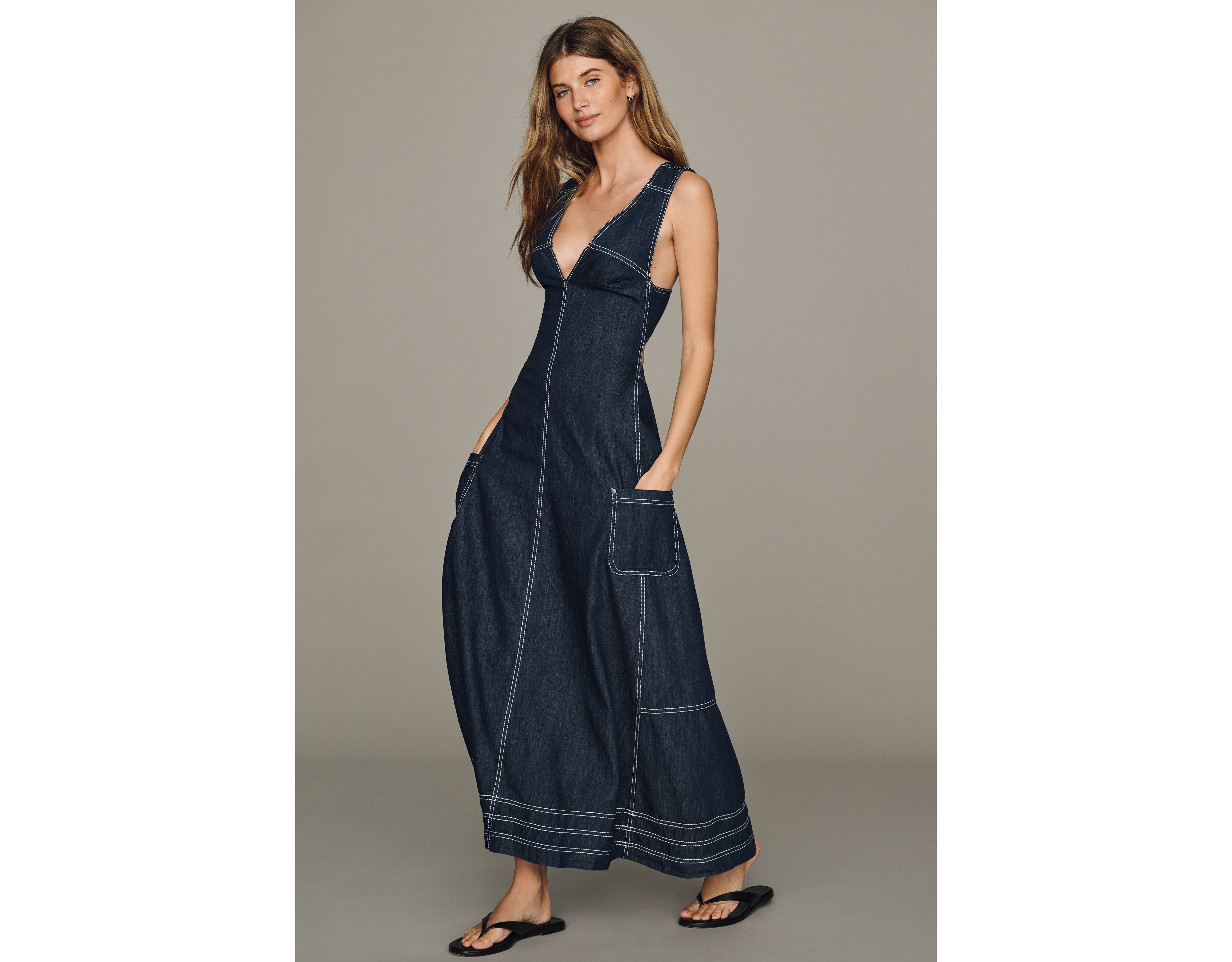 Pilcro 100% Cotton Denim Apron Midi Dress