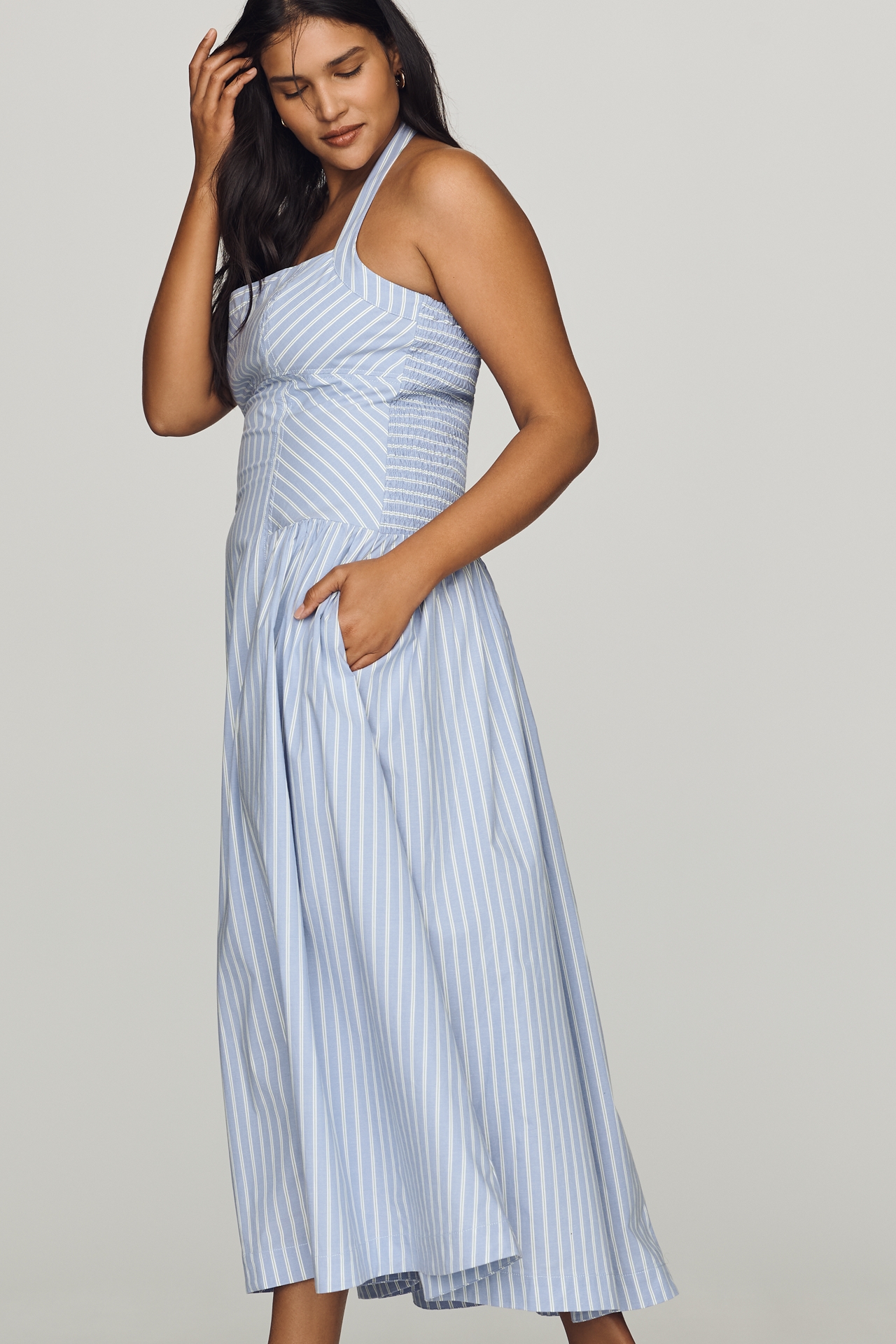 Maeve Poplin Halter Midi Dress