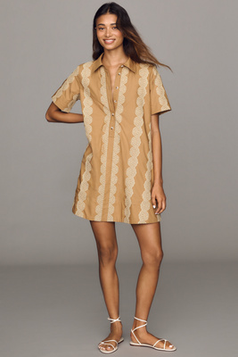 maeve short sleeve v-neck pintuck swing tunic dress Maeve Short Sleeve V-Neck Pintuck Swing Tunic Dress at MarketFair Shoppes  in Princeton, NJ