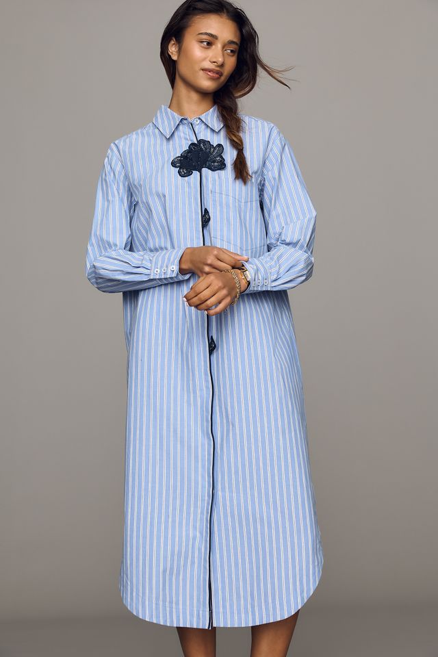 Maeve Soren Long-Sleeve Midi Shirtdress #1