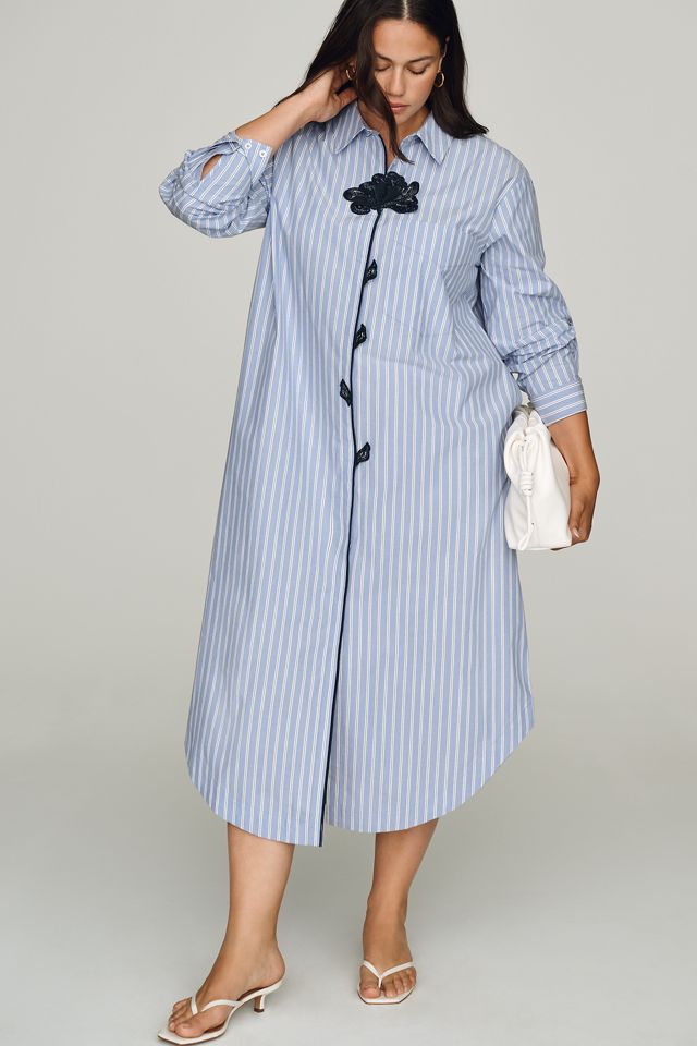 Maeve Soren Long-Sleeve Midi Shirtdress #4