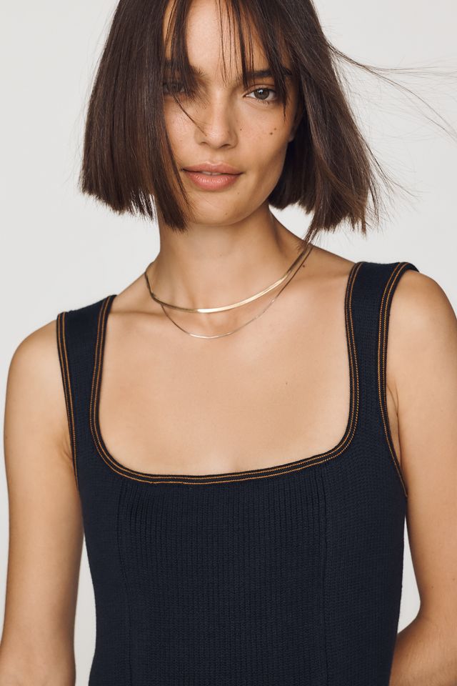 By Anthropologie Square-Neck Mini Sweater Dress #1