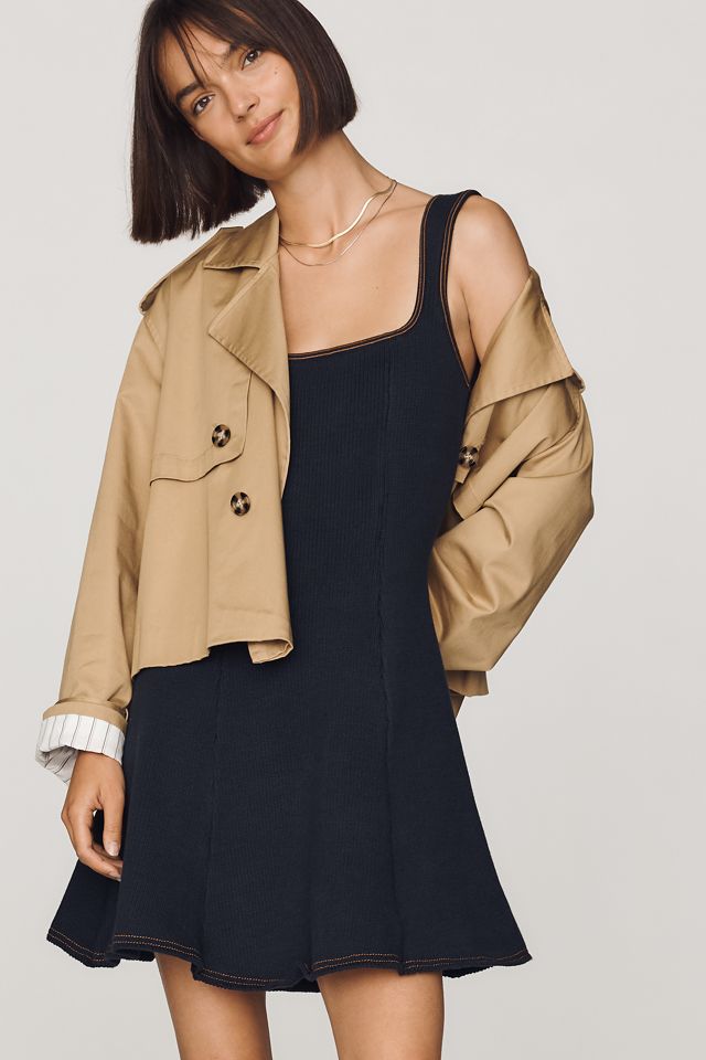 By Anthropologie Square-Neck Mini Sweater Dress #3