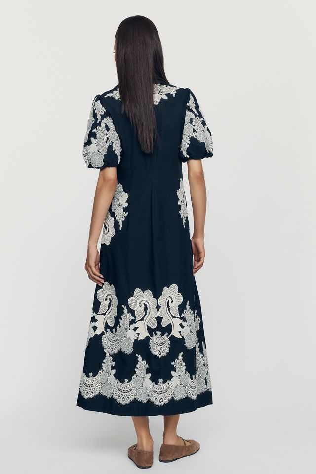 Vestido Midi con Botones y Apliques By Anthropologie #2