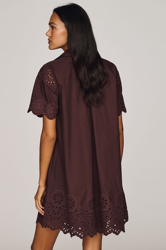 By Anthropologie Pollie 100% Cotton Swing Mini Dress #2