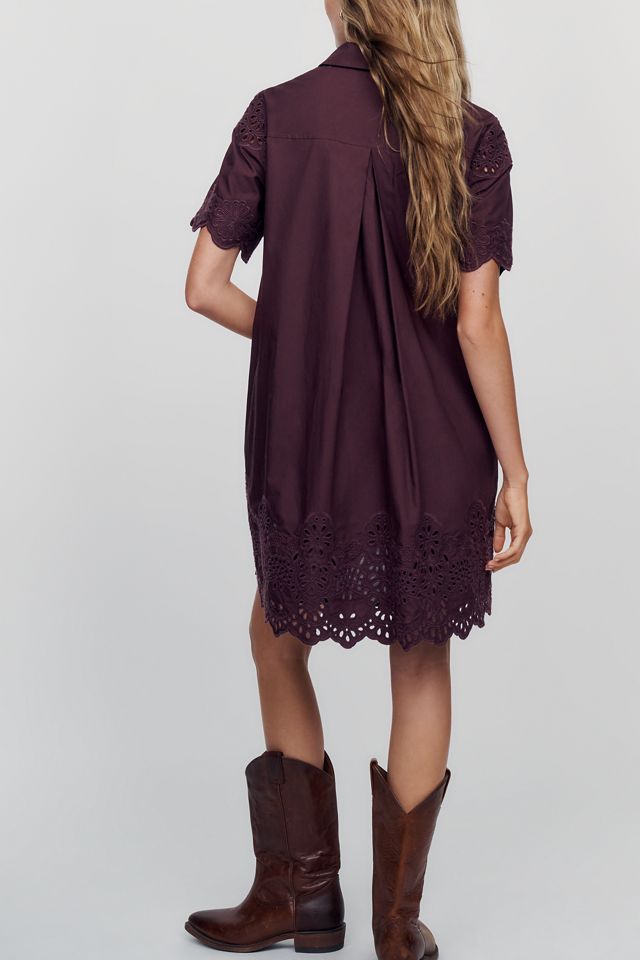 By Anthropologie Pollie 100% Cotton Swing Mini Dress #7