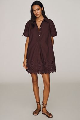 By Anthropologie Pollie 100% Cotton Swing Mini Dress