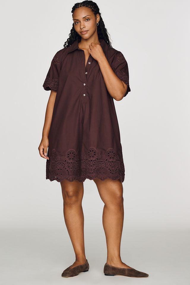 By Anthropologie Pollie 100% Cotton Swing Mini Dress #3