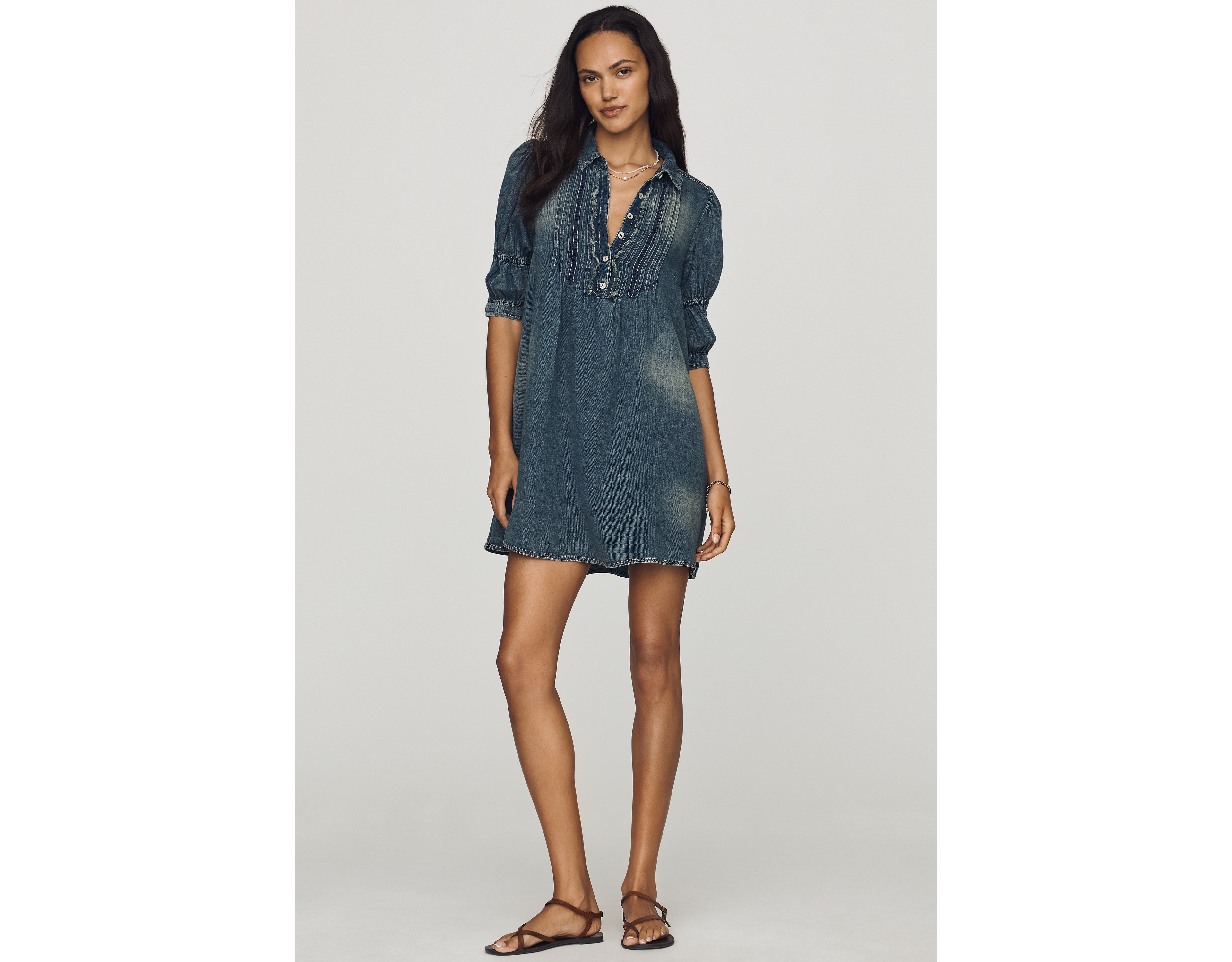 Pilcro Tallulah 100% Cotton Denim Mini Dress