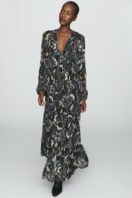 By Anthropologie Sheer Chiffon Maxi Dress