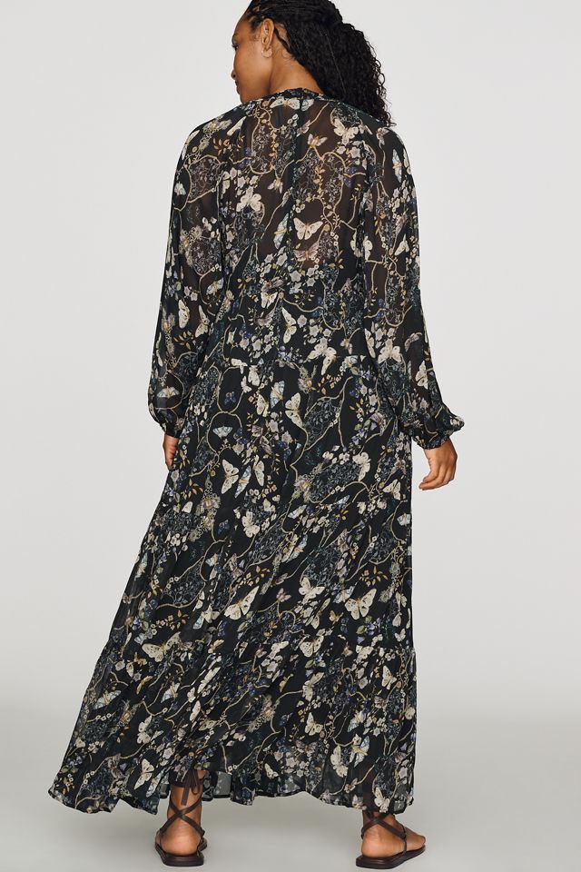 By Anthropologie Sheer Chiffon Maxi Dress #1