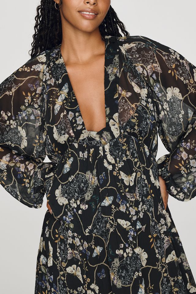 By Anthropologie Sheer Chiffon Maxi Dress #3