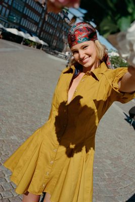 Maeve Godet Mini Shirtdress