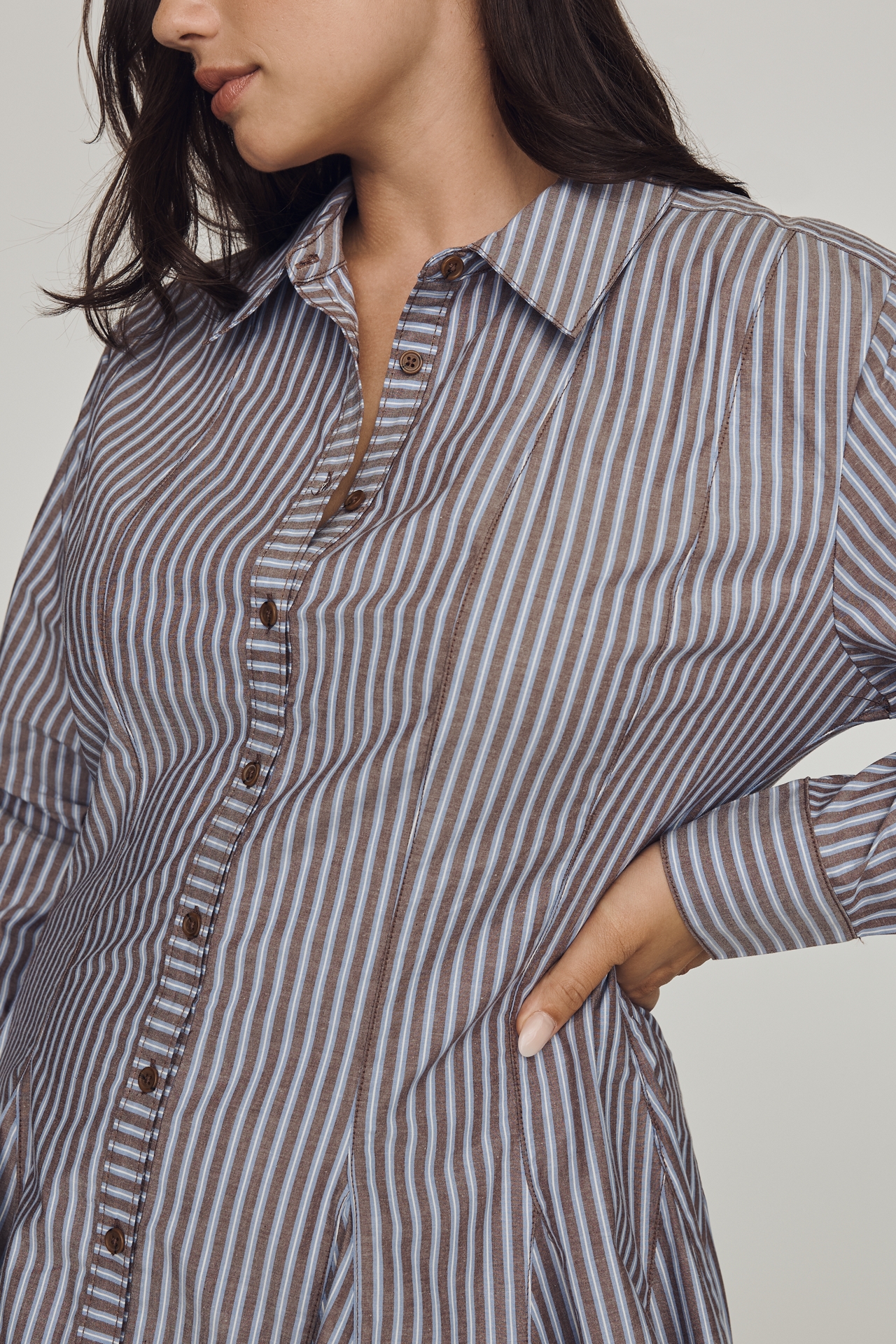 Maeve Godet Mini Shirtdress
