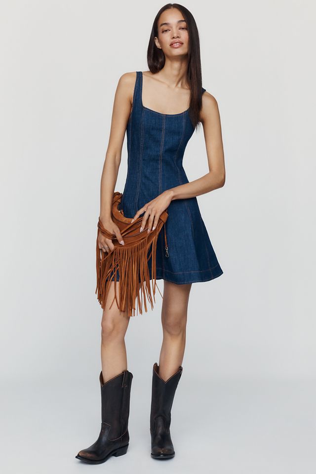 By Anthropologie Denim Corset Mini Dress #3